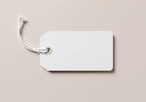 Minimalist product tag displaying a clean, rectangular design for product labeling