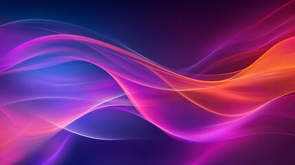 Fototapeta premium Abstract purple pink orange flowing wave background design art light color curve style smooth motion