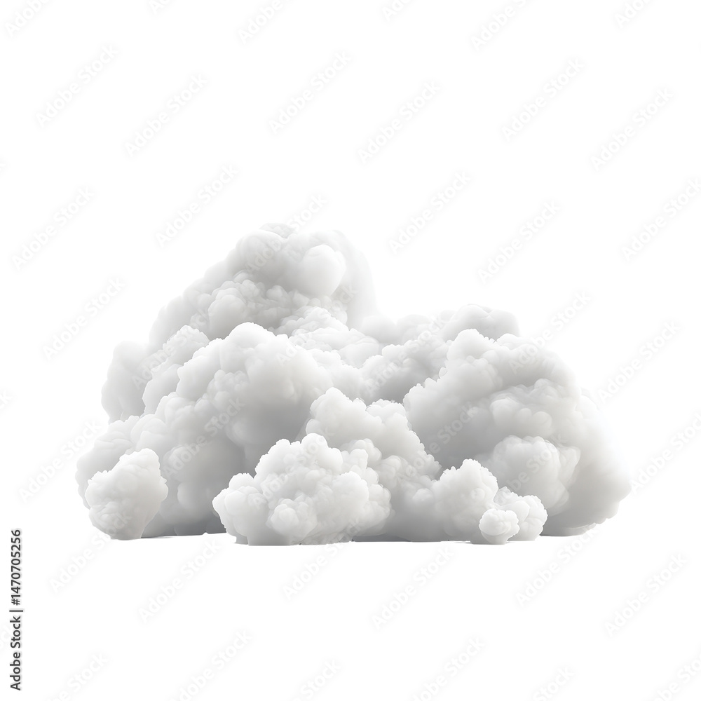 Poster a transparent cloud isolated on a transparent background creating a serene and minimalistic atmosphe