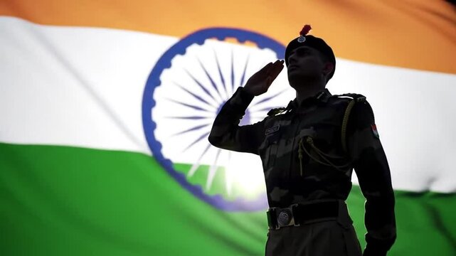 Saluting Soldier Indian flag pride