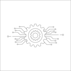 gear,circuit,tech modern flat icon for automation technology design vector graphic for smart system