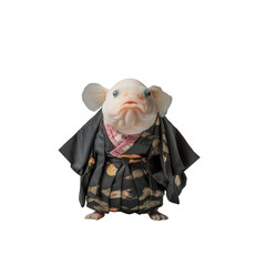 Psychedelic Blob Fish in Traditional Japanese Kimono