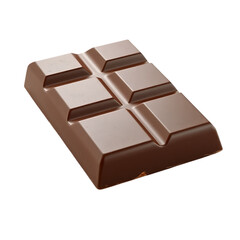 Fototapeta premium Dark Chocolate Bar on Transparent Background Six Squares Sweet Treat