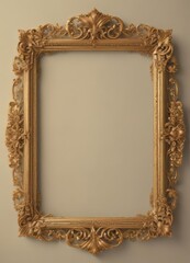 Ornate gold vintage frame, delicate filigree border,  classic,  art deco