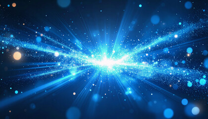 青く輝くエネルギーの爆発