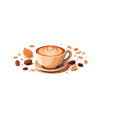 cup of coffee with beans