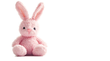Naklejka premium Cute Pink Bunny Plush Toy Soft Stuffed Animal for Kids 