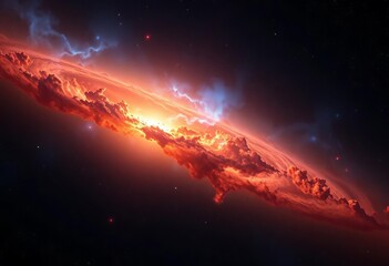 Glowing nebula, cosmic dust, vibrant supernova remnants, distant stars, ultraviolet, texture