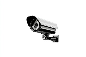 Security Camera Isolated on White Background for Surveillance and Monitoring Systems