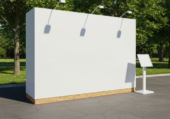 Blank white structure mockup outdoor ready for customization