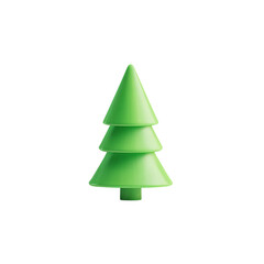 Fototapeta premium Green stylized Christmas tree icon on white background