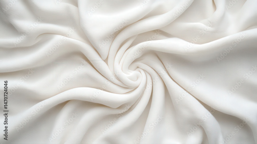 Poster abstract white fabric swirl with delicate texture pattern in a minimalist style background