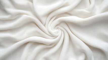 Obraz premium Abstract White Fabric Swirl with Delicate Texture Pattern in a Minimalist Style Background