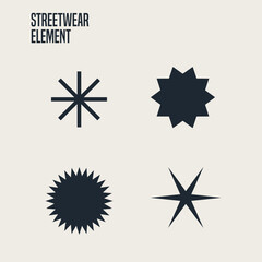 Obraz premium Urban Style Vector Icons – Modern Street wear Elements for Clothing Design