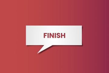Callout design with the words "FINISH" on a white paper background with a red color theme