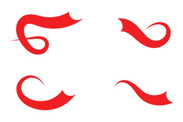 Fototapeta premium set of swash and swoosh tails icon on white background.