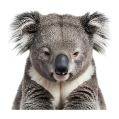Obraz premium Koala facing camera with curious look and paws tucked in