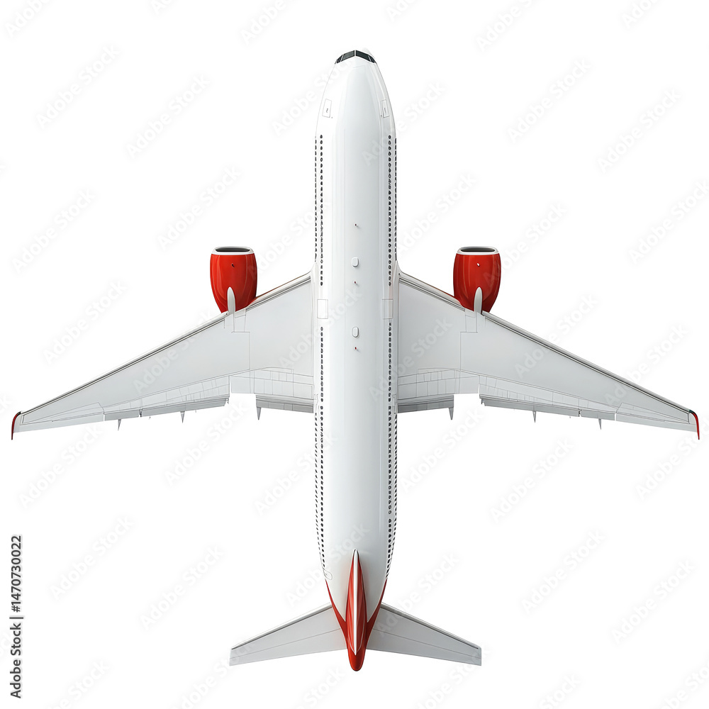 Poster airplane isolated on a clean transparent background showcasing its detailed structure and design, ai