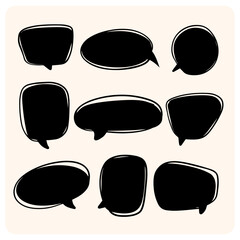 Bubble text style cartoon with background cream