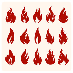 Red Flame Collection with background cream