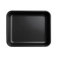 A black baking pan isolated on a white background, perfect for showcasing your culinary creations