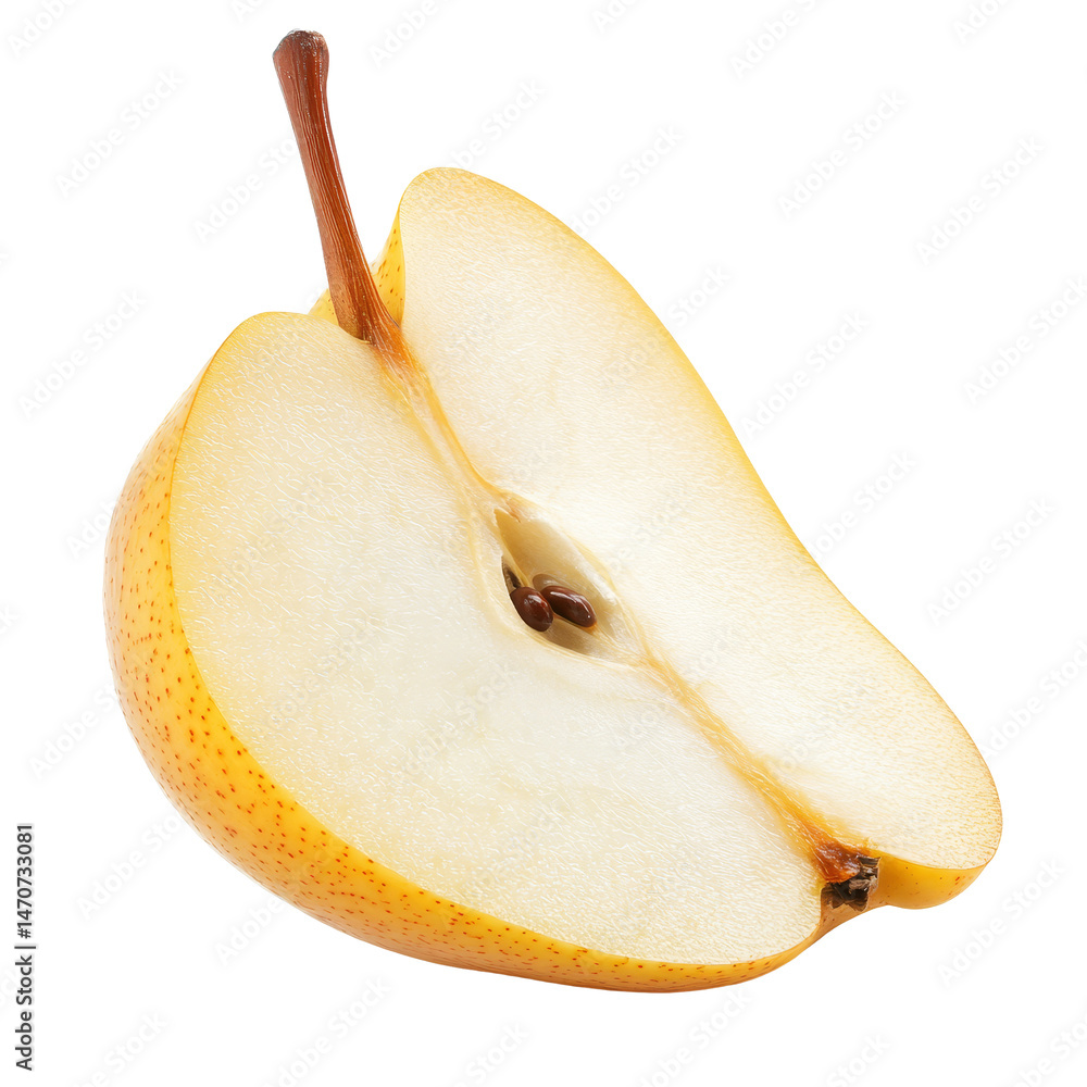 Aufkleber freshly sliced pear isolated on a transparent background showcasing its juicy texture and natural co