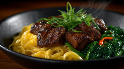Delicious Beef Noodle Bowl with Fresh Vegetables