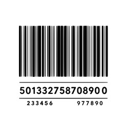 High-Contrast Black and White Barcode Flat Lay