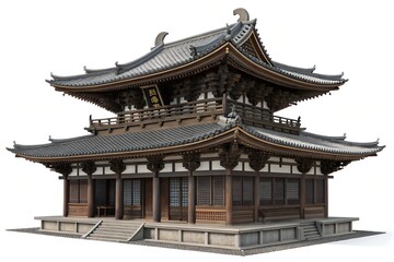 Ancient Temple's Majesty: A majestic representation of traditional asian architecture, the temple stands as a testament to cultural heritage.