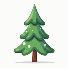 winter holiday christmas tree illustration with snowflakes