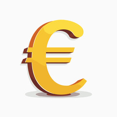 Obraz premium euro symbol in yellow on white background stock image