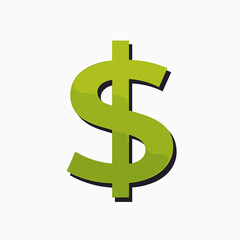 Obraz premium vibrant green dollar sign icon with shadow effect
