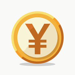 Obraz premium yen coin icon with gold border digital currency symbol