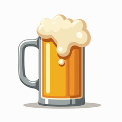 frothy beer in mug  golden amber ale with foam