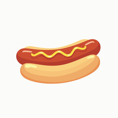 vibrant hot dog with mustard  stock illustration
