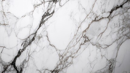 Close-up of white marble surface with intricate grey and gold veining patterns creating an elegant natural stone texture