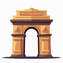 Fototapeta premium vintage yellow stone archway with decorative designs