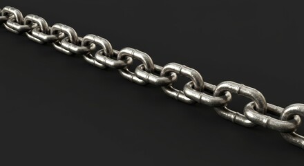 Obraz premium 3D Metal Chain – Realistic Industrial Link Model