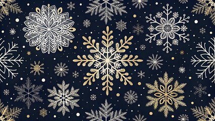 Various winter snowflakes vector. Set of nine white snowflake on black background.

