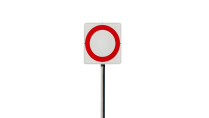 No entry sign with red circle on white background