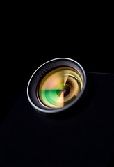 close up of a camera lens on a cell phone