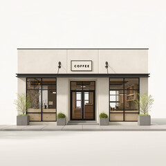 Coffee Shop front-facing orthographic view