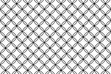 Fototapeta premium Geometric pattern with symmetrical black shapes on a white background ideal for modern design projects