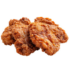 Deliciously crispy fried meat pieces on a transparent background ready to be served on any occasion, Fried meat isolated on transparent background