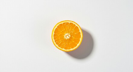 Fototapeta premium a half of an orange on a white surface