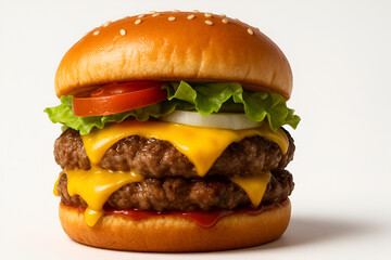 hamburger on white background