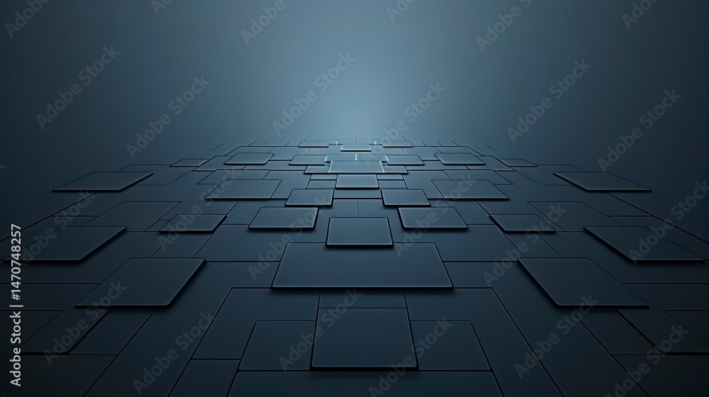 Poster abstract geometric pattern of interconnected squares