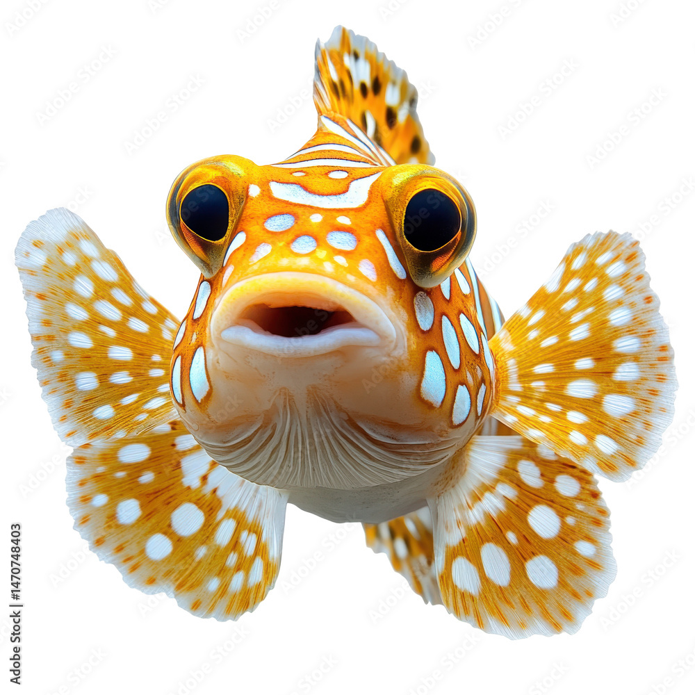 Poster exotic boxfish portrait showcasing vibrant colors and unique patterns isolated