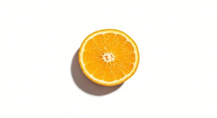 a half of an orange on a white background