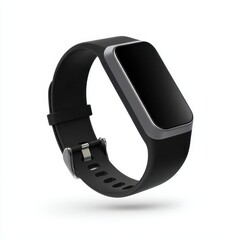 Smart watch with band close up on white background